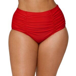 NWT Raisins Womens Curve Plus Size Costa Bikini Bottom L840061 Red 16W
